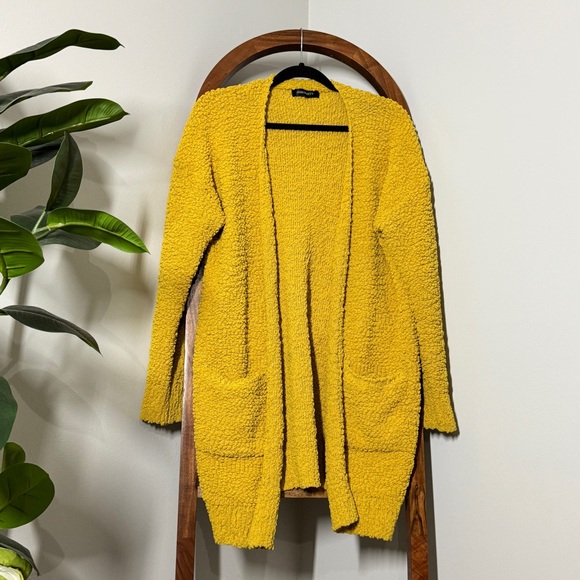 merokeety Sweaters - Merokeety XL Mustard Open Front Nubby Knit Cardigan Sweater